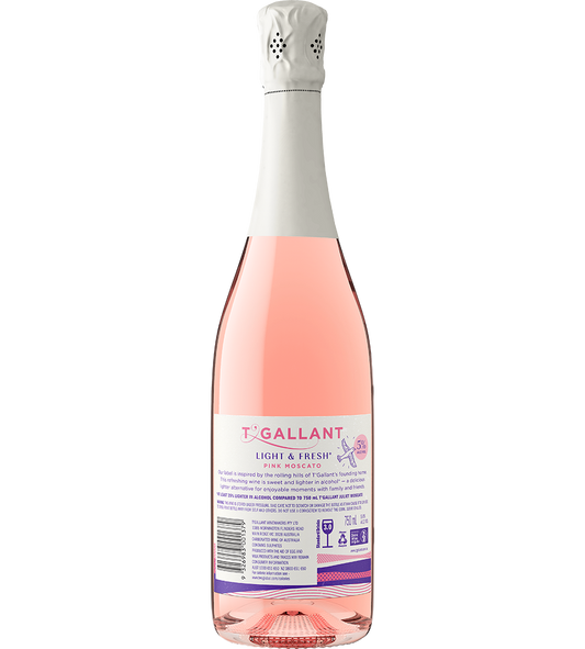 T'Gallant Light & Fresh Sparkling Pink Moscato NV 750mL